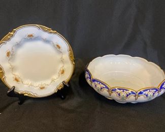 J035 Fustenberg Bavarian Porcelain Scalloped Bowl And Plate