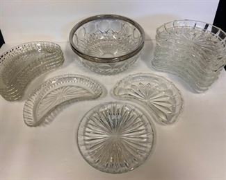 J044 Glass HalfMoon Salad Plates And More