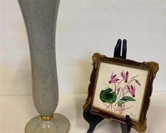 J050 Rosenthal Crackle Vase Hand painted Weltmarke Rosenthal Art