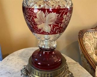 Cut away crystal lamp