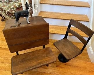 Hubley bank ~ child sized  student bench desk & chair