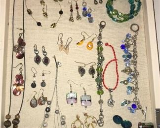 Costume jewelry - some handmade  - some crystal & glass