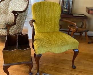 upholstered chair yellow