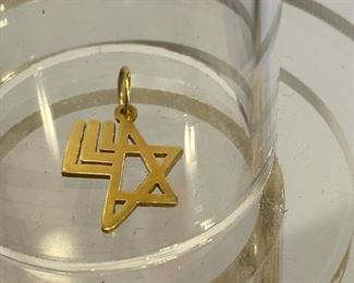 Star of David / Menorah 18 K pendant