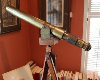 antique brass telescope