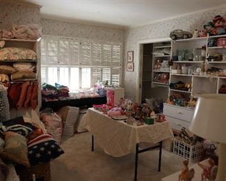 linens, toys, pillows