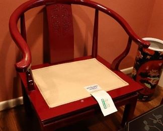 Vintage Chinoiserie horseshoe chair