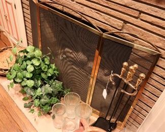 fire place screen and tools