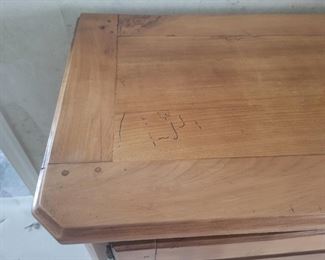 Antique buffet chest with Brass centerpiece 