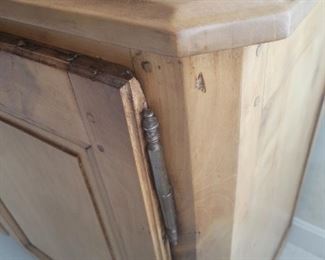 Antique buffet chest with Brass centerpiece 