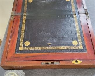Writing Desk Lot 18th century Rosewood desktop writing desk with added inkwell