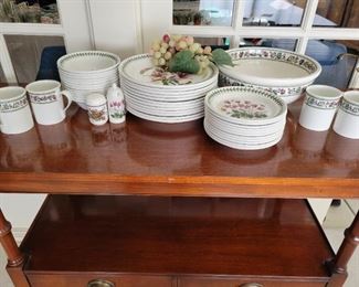 Portmeirion Pottery Lot Made in England Salad bowls, coffee cups, saucers, dinner plates, and soup bowls