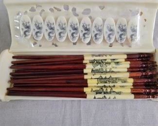 Ornate Chopsticks case with chopsticks