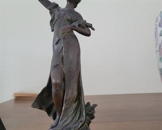 Bronze dancing lady sculpture