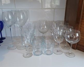 Stemware and glasses Lot