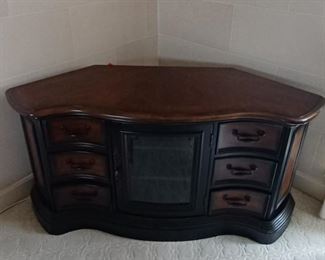 Wood Corner Console