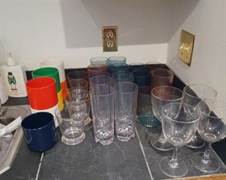 Plastic Bar Glasses and Cups Lot