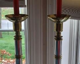 Decorative candlesticks with candles