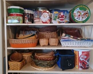 Baskets, bags, and tins Lot