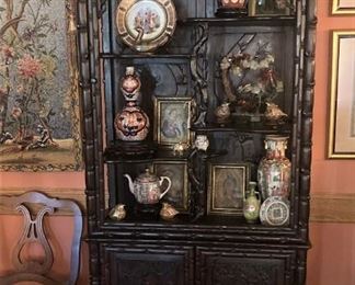 Gorgeous intricately carved antique display cabinet