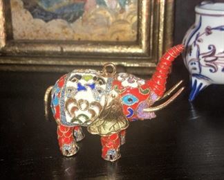  Cloisonné elephant ornament