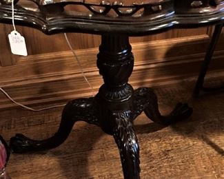 Beautifully carved 3-leg side table