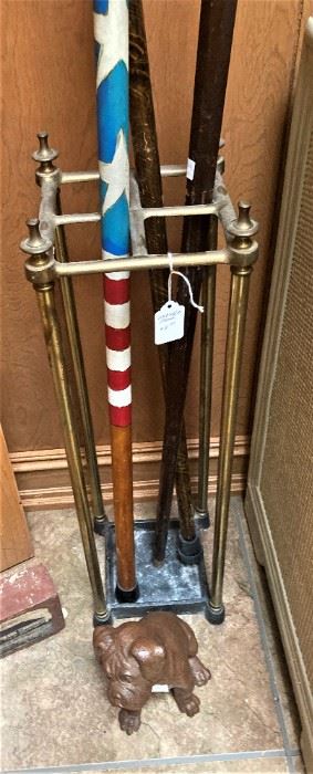 Brass cane holder