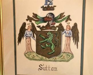 Framed Sutton coat of arms