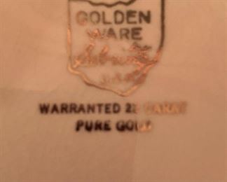 Golden Ware "Sebring" 24K gold trim