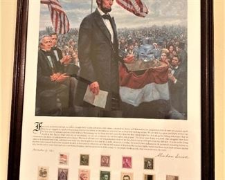 The Gettysburg Address plus commemorative stamps