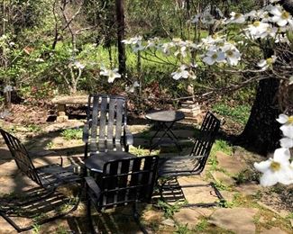 4 black spring chairs