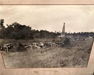 Original photograph of the Daisy Bradford oil well (The East Texas Oil Field was the largest deposit of oil known in the world.)