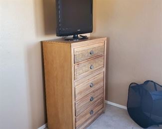 Samsung TV Model LN32C350D1D & Bedroom Set: King Headboard, 2 Tall Boy Dressers & 2 Nightstands