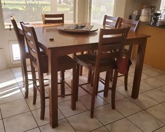 Tall Kitchen Table with 6 Chairs