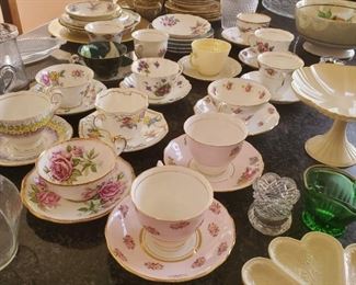 Beautiful Vintage Teacups with Saucers