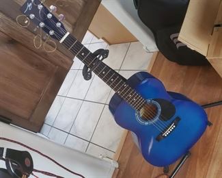 Jay JR. Acoustic Guitar Gloss Blue & Guitar Stand