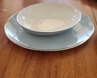Oval Bowl and Platter: Franciscan Fine China Made in California USA Gladding, McBean & Co. Dawn