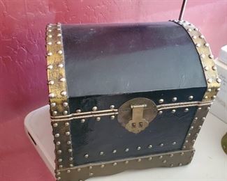 Black Table Top Storage Trunk