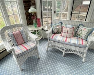Vintage white wicker furniture