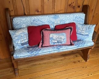 Bench with custom pillows and cushions