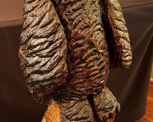 Carved eagle, tall about 3.5 feet