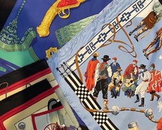 Hermes silk scarves