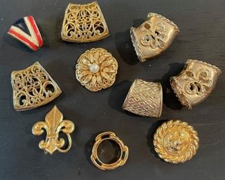 Scarf rings including Hermes on bottom of picture