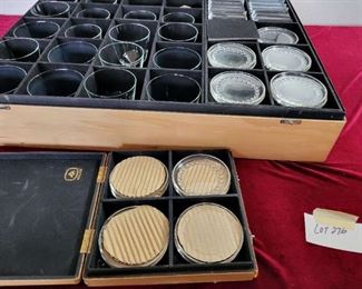 2 Leerdam Chests w 54 Crystal Pieces Glasses, Coasters and Knife Rests