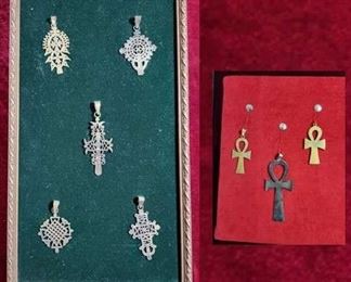 3 Ankhs 5 Ethiopian Coptic Crosses
