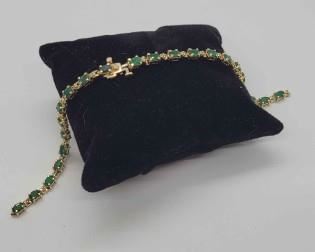 14k Emerald Diamond Bracelet