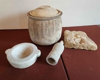 Arabic Pot, Rock Carving, Marble Bowl Candle Holder