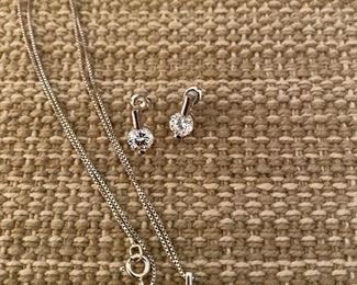 Sterling necklace and earrings. 