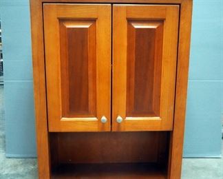 Laminate 2 Door Wall Cabinet With Adjustable Shelf, 34" x 26.25" x 11"