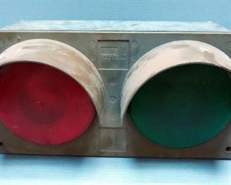 Howard Industries Dual Traffic Light Boxes( Non-Working), And Colored Glass Light Lenses, Qty 32
